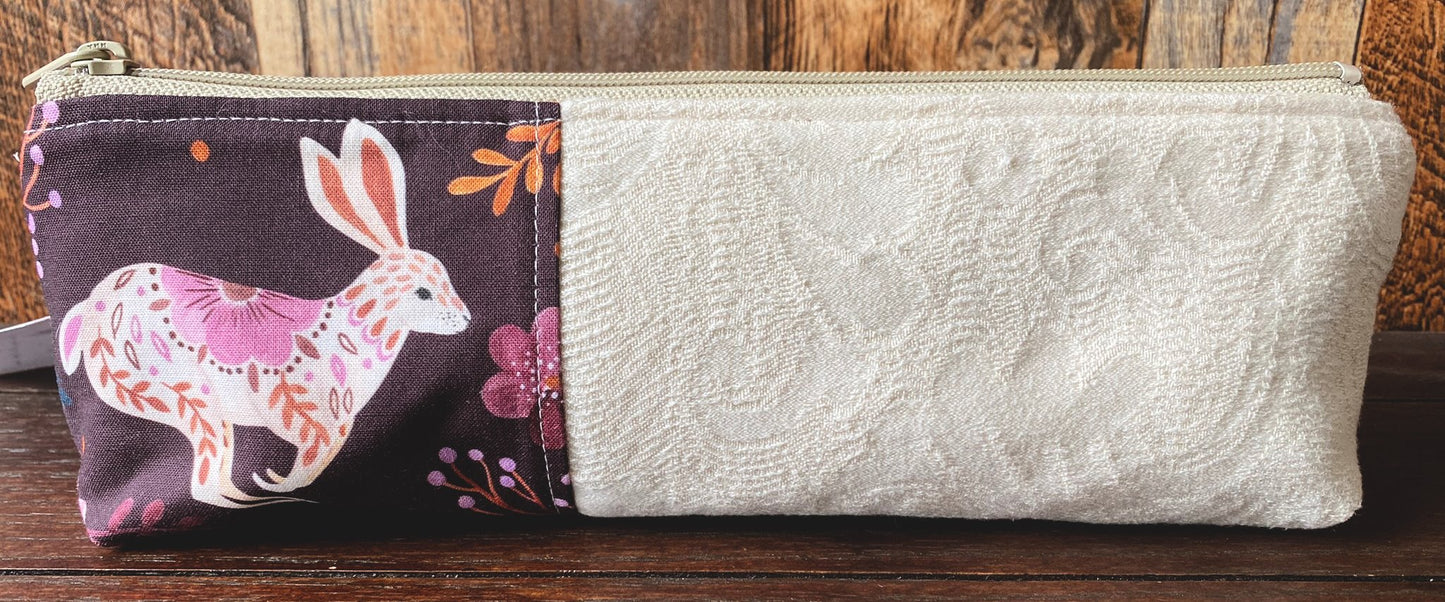 Owl and Rabbit Long and Lean Zipper Bag