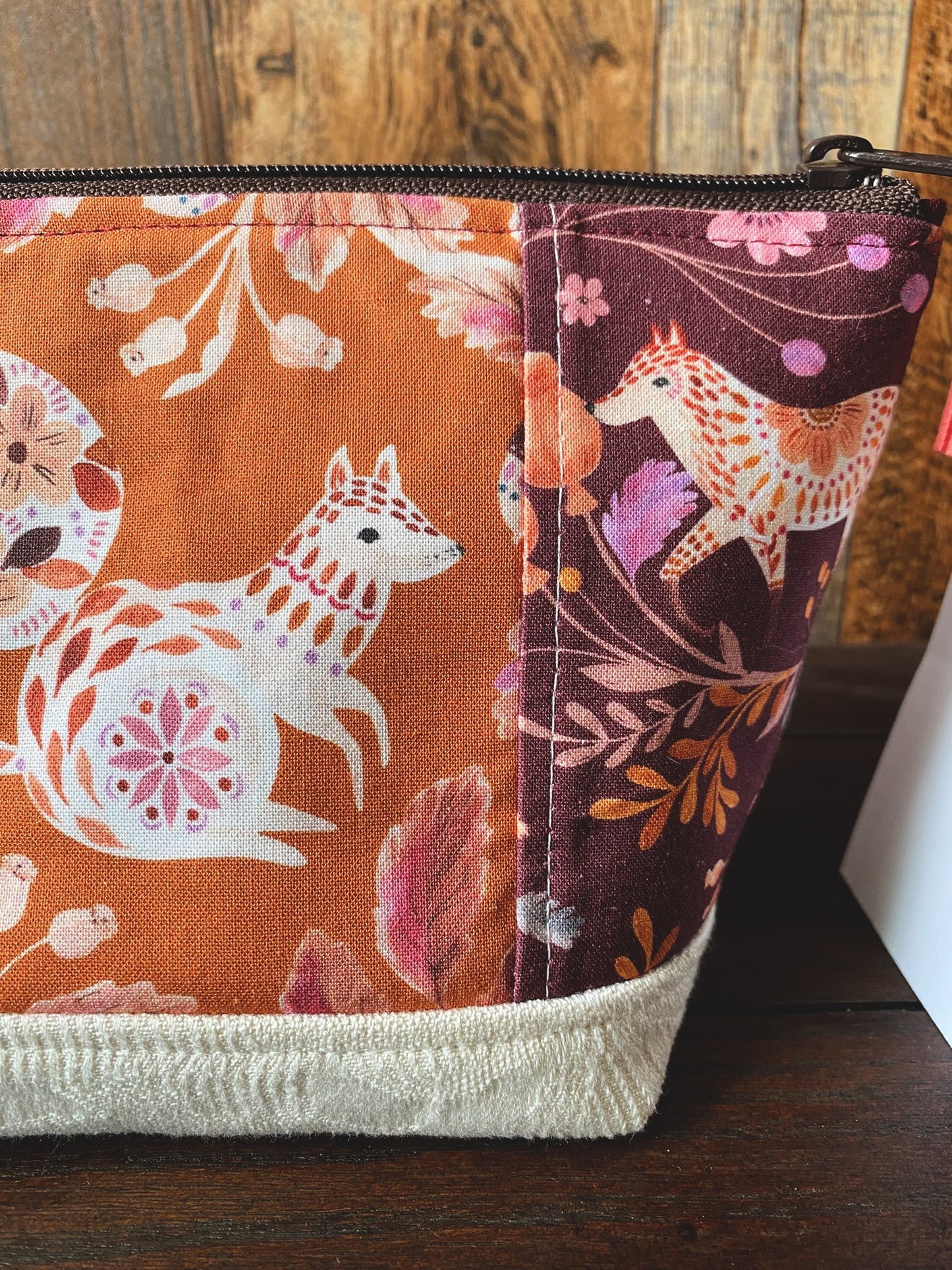 Squirrel and Woodland Friends Small Open Wide Spindle Bag