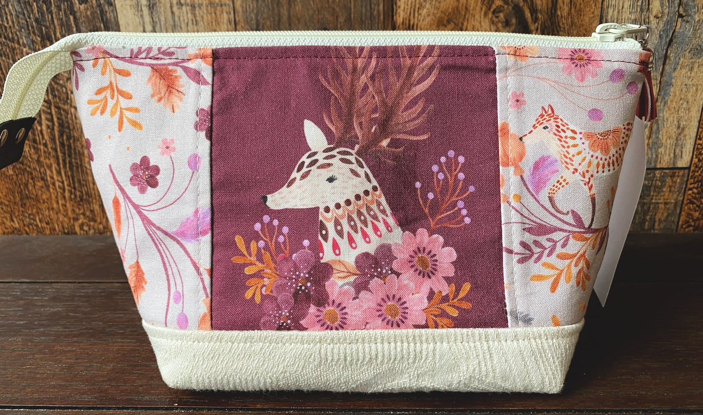 Deer and Woodland Friends Small Open Wide Spindle Bag