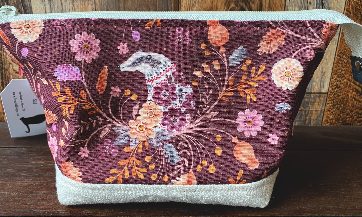 Deer and Woodland Friends Small Open Wide Spindle Bag