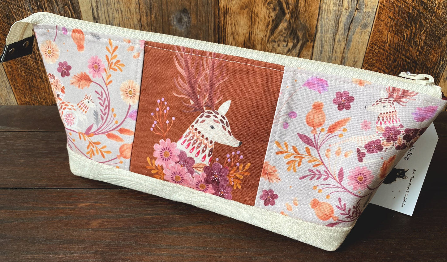 Deer and Woodland Friends Large Open Wide Spindle Bag