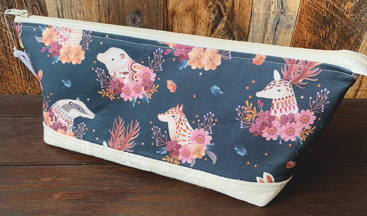 Deer and Woodland Friends Large Open Wide Spindle Bag
