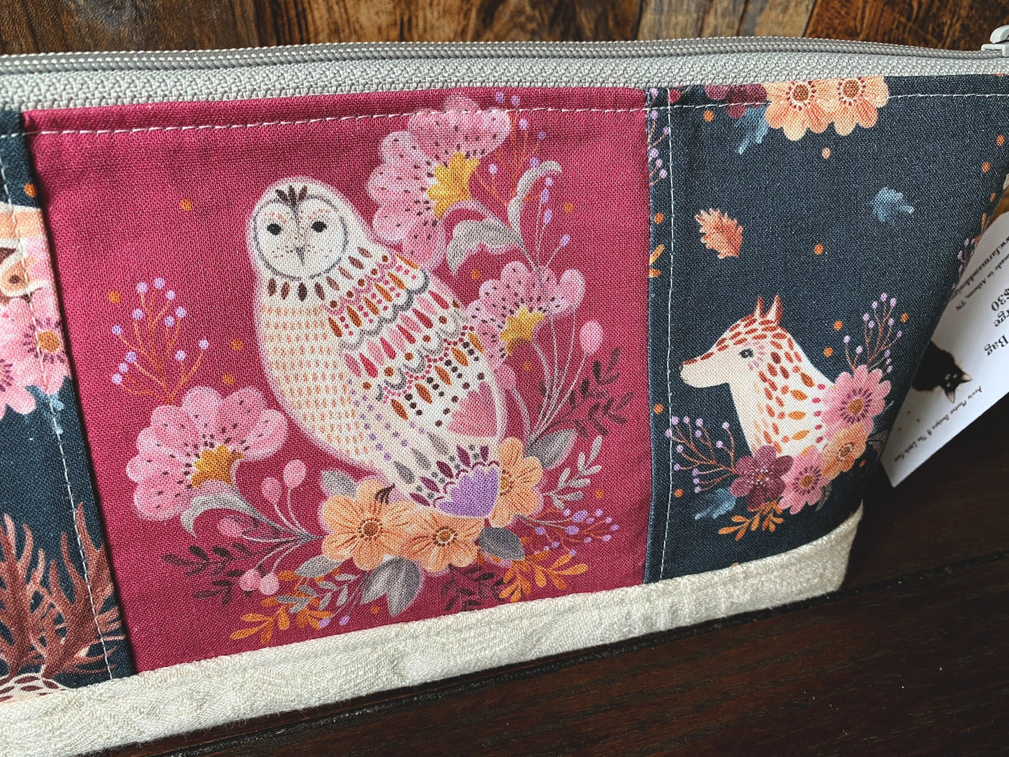 Owl and Woodland Friends Large Open Wide Spindle Bag