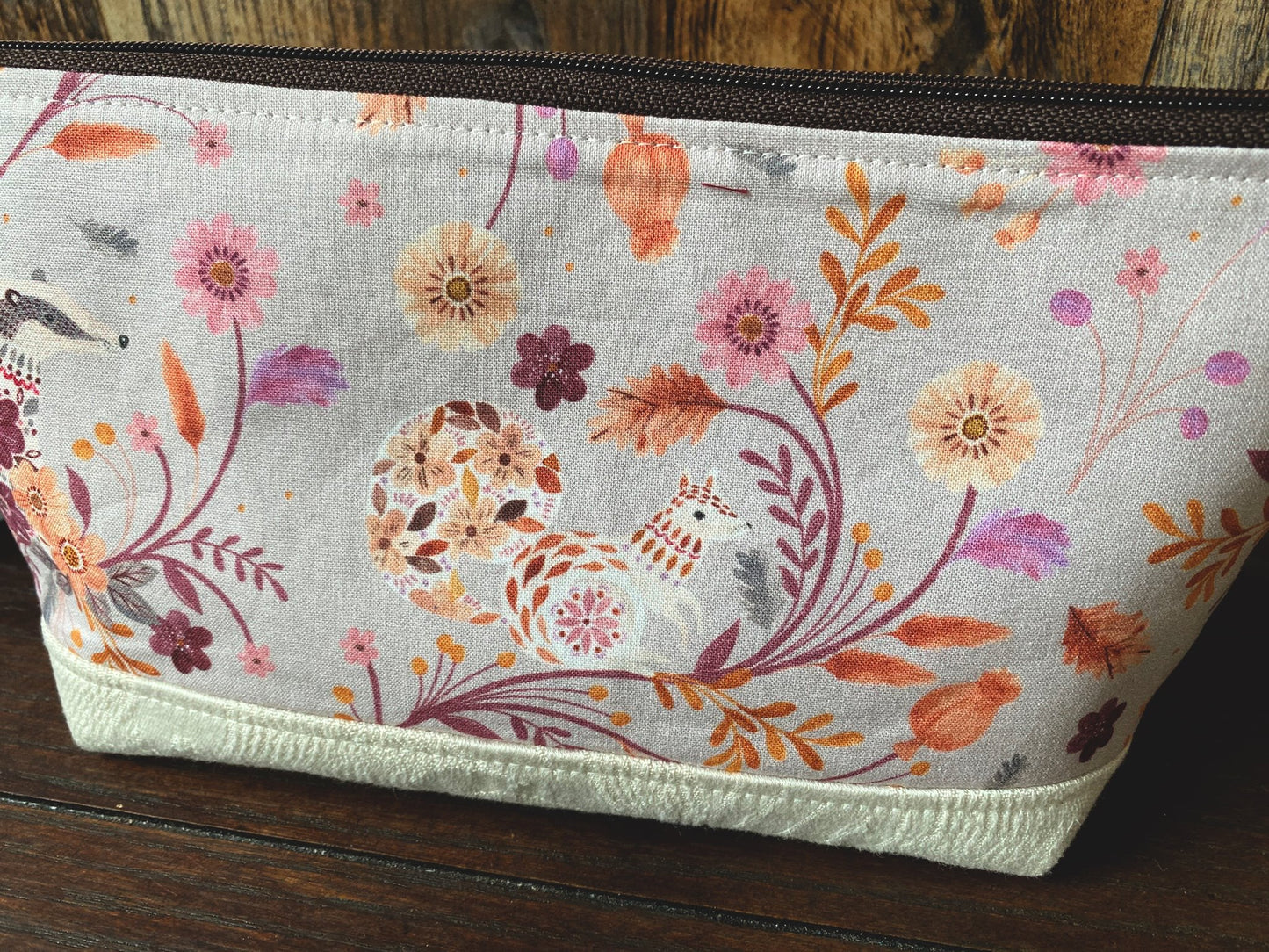 Rabbit and Woodland Friends Medium Open Wide Spindle Bag