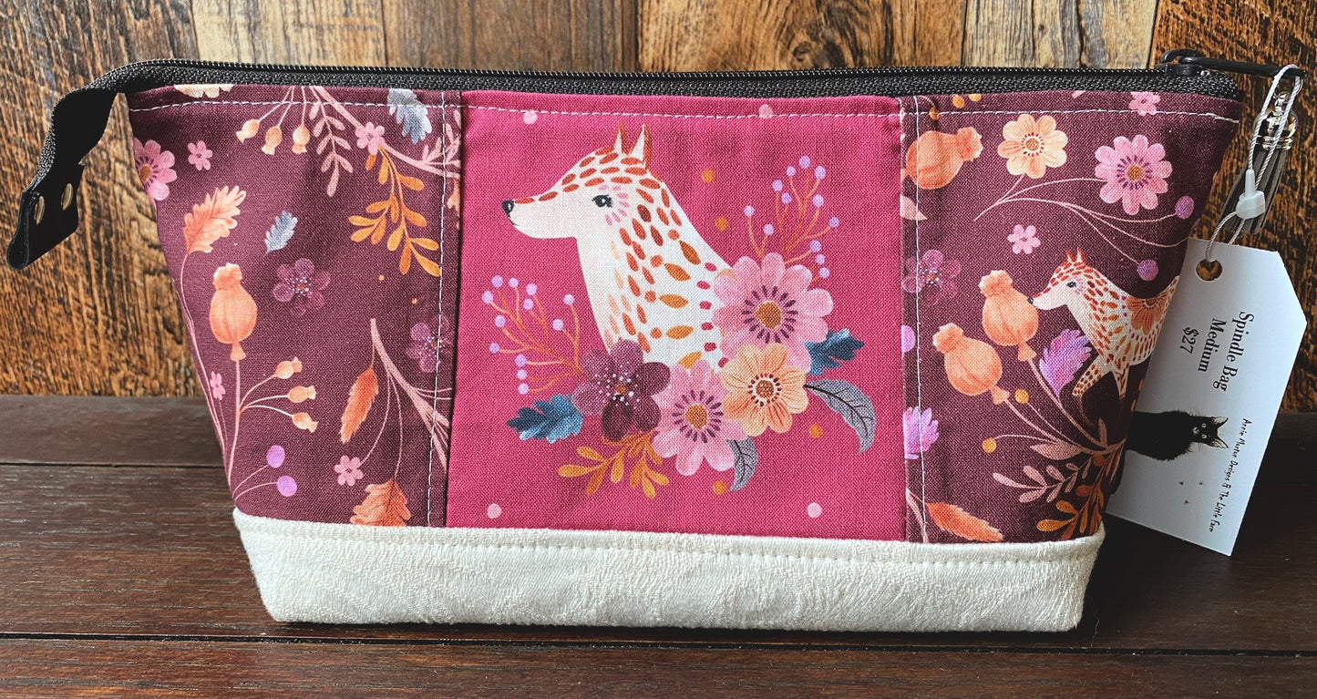 Fox and Woodland Friends Medium Open Wide Spindle Bag