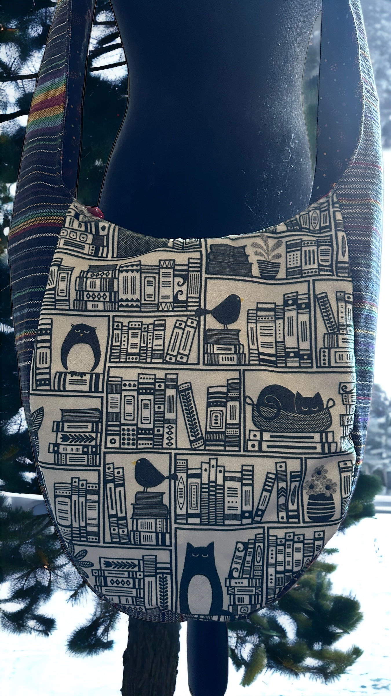 Read Banned Books Dark Rainbow Boho Crossbody Bag