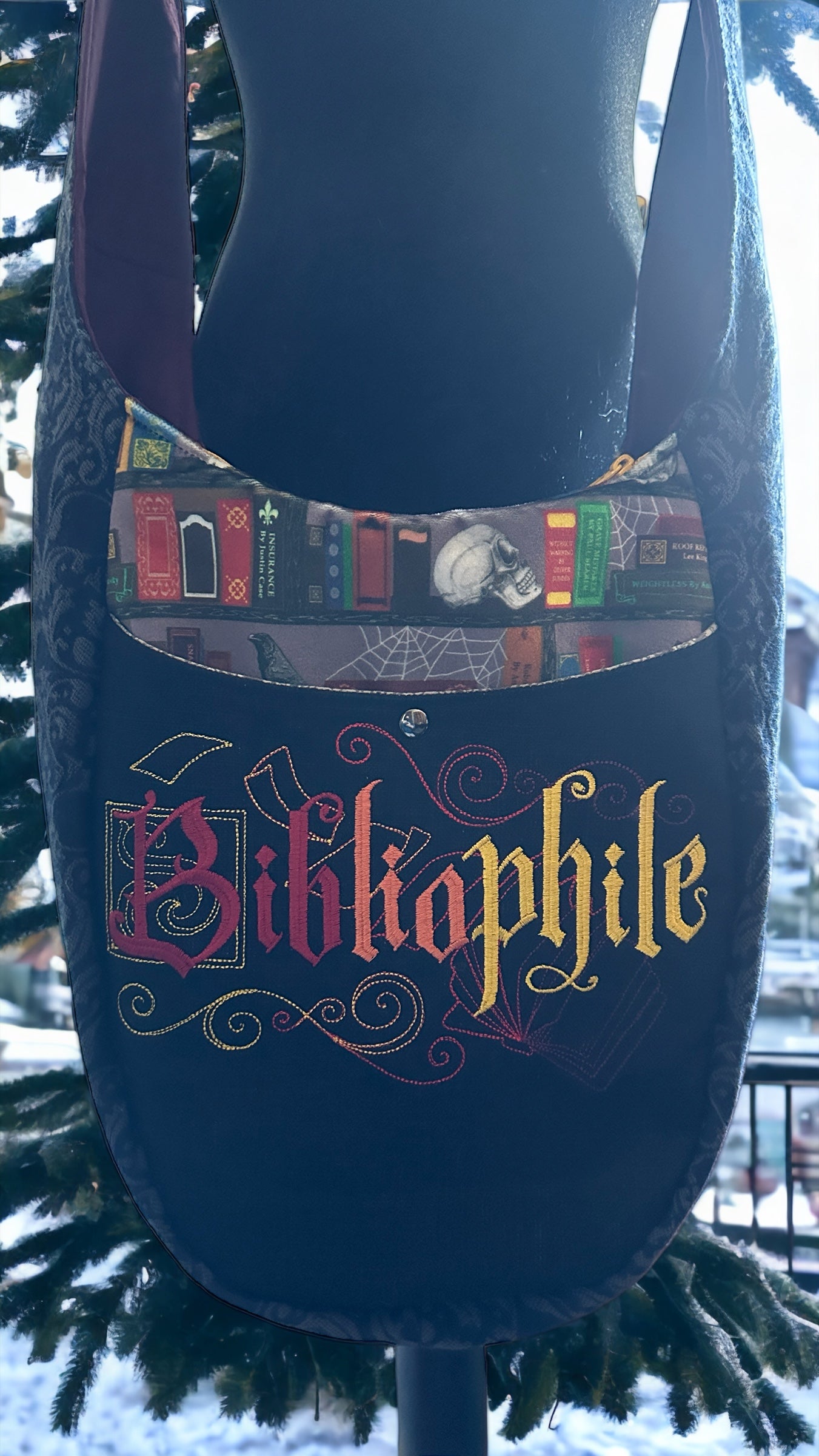 Bibliophile and Dark Academia Boho Crossbody Bag