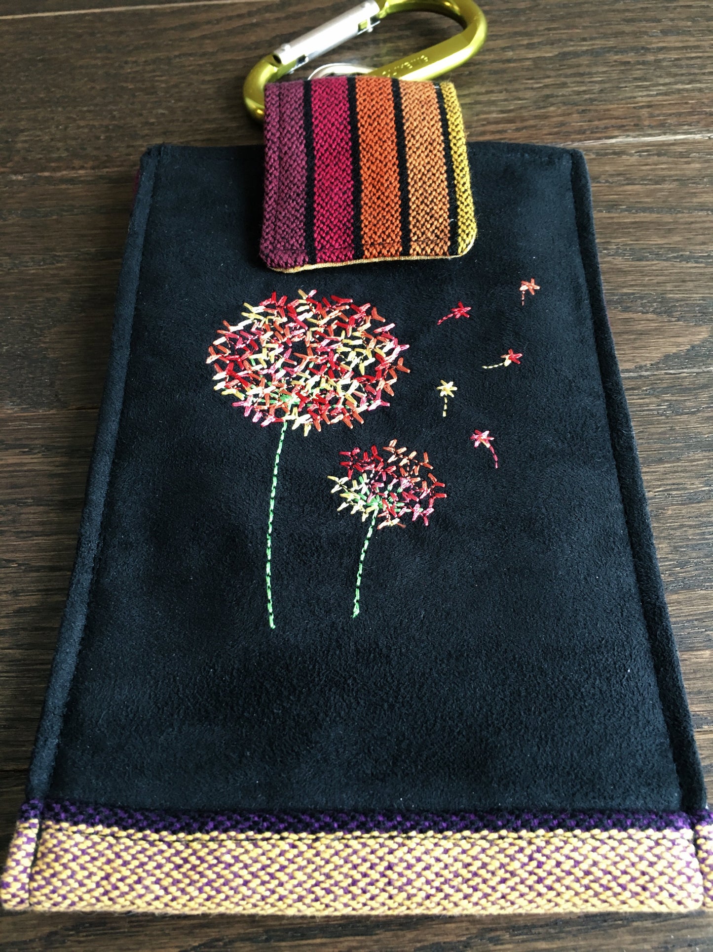 Rainbows and Dandelions Phone Pouch with Internal Card Pocket