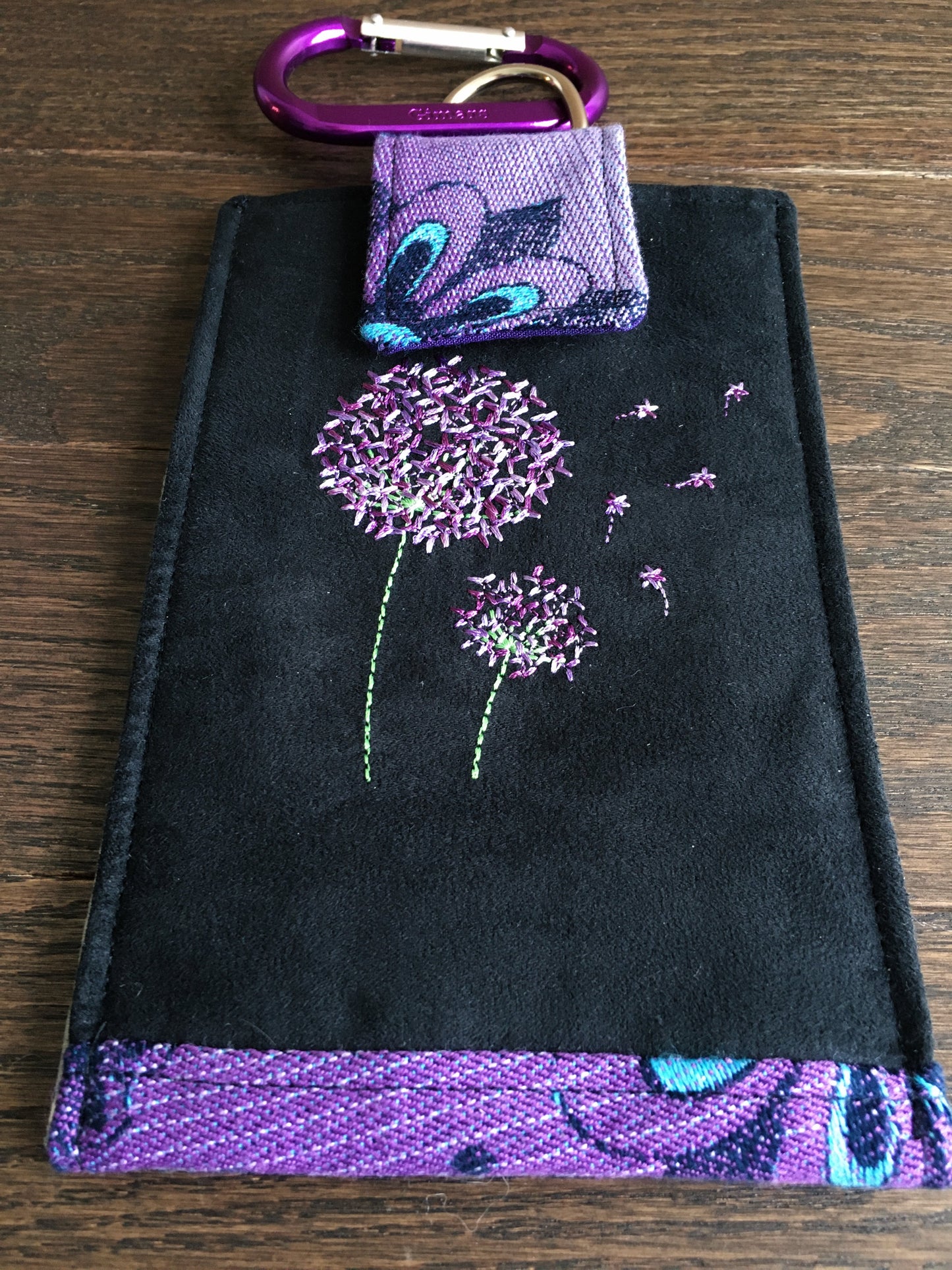 Rainbows and Dandelions Phone Pouch with Internal Card Pocket