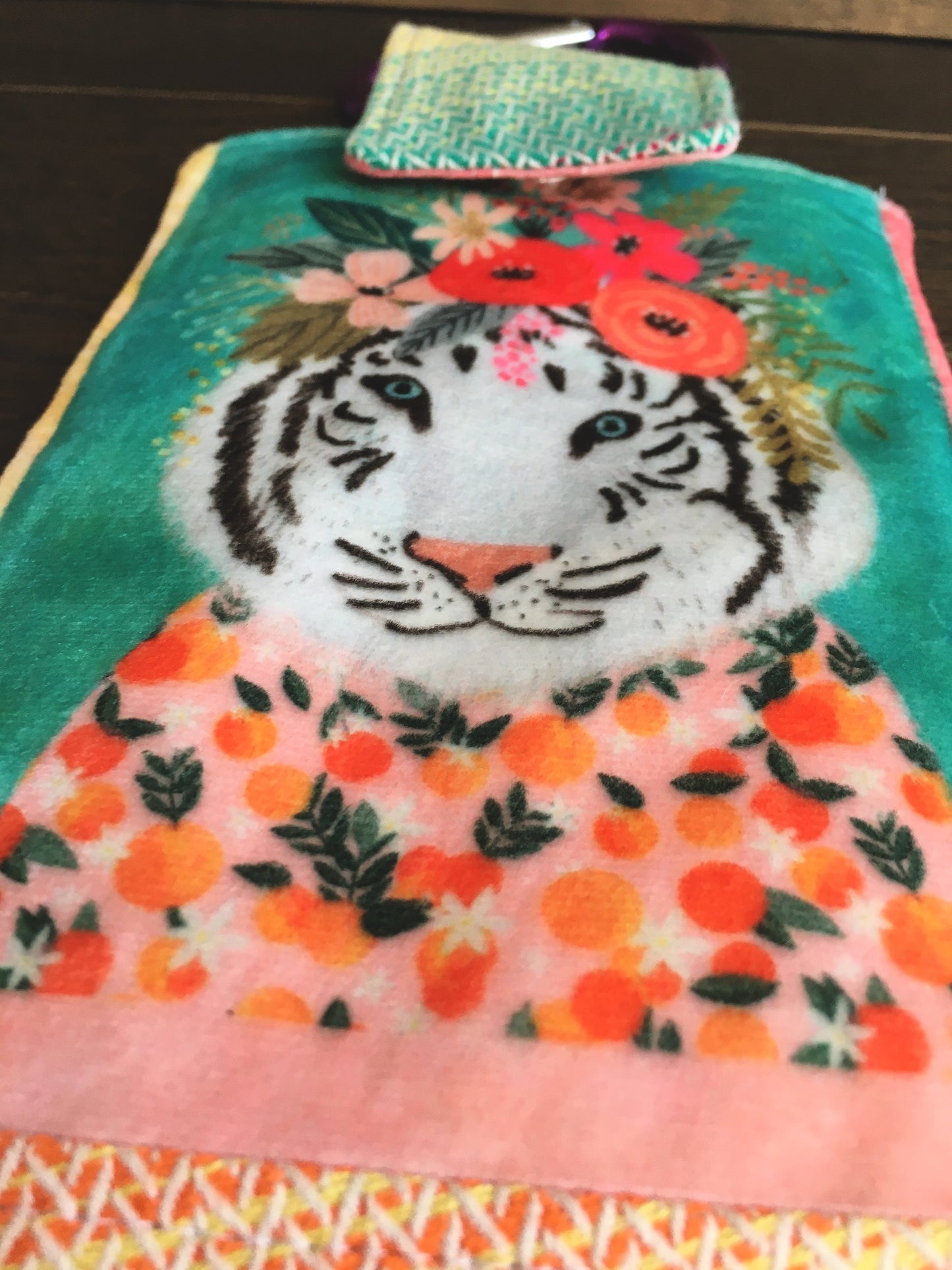 Botanical Beasts Tiger Phone Pouch with Internal Card Pocket