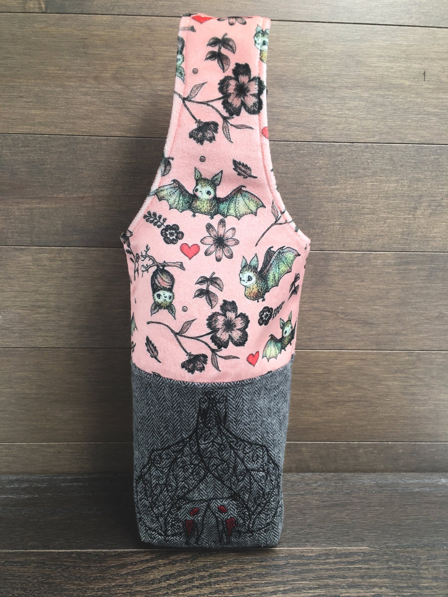 Bat Love! Wine Bottle Tote - also works for whiskey, champagne, bourbon, rum, and more