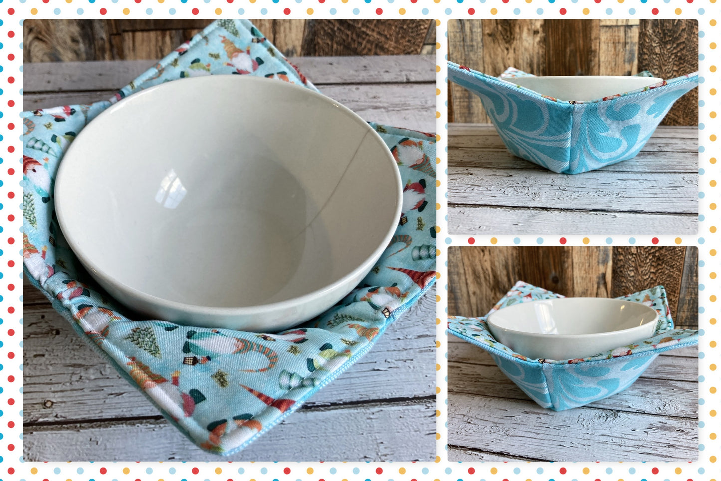 Holiday Gnomes Bowl Cozy