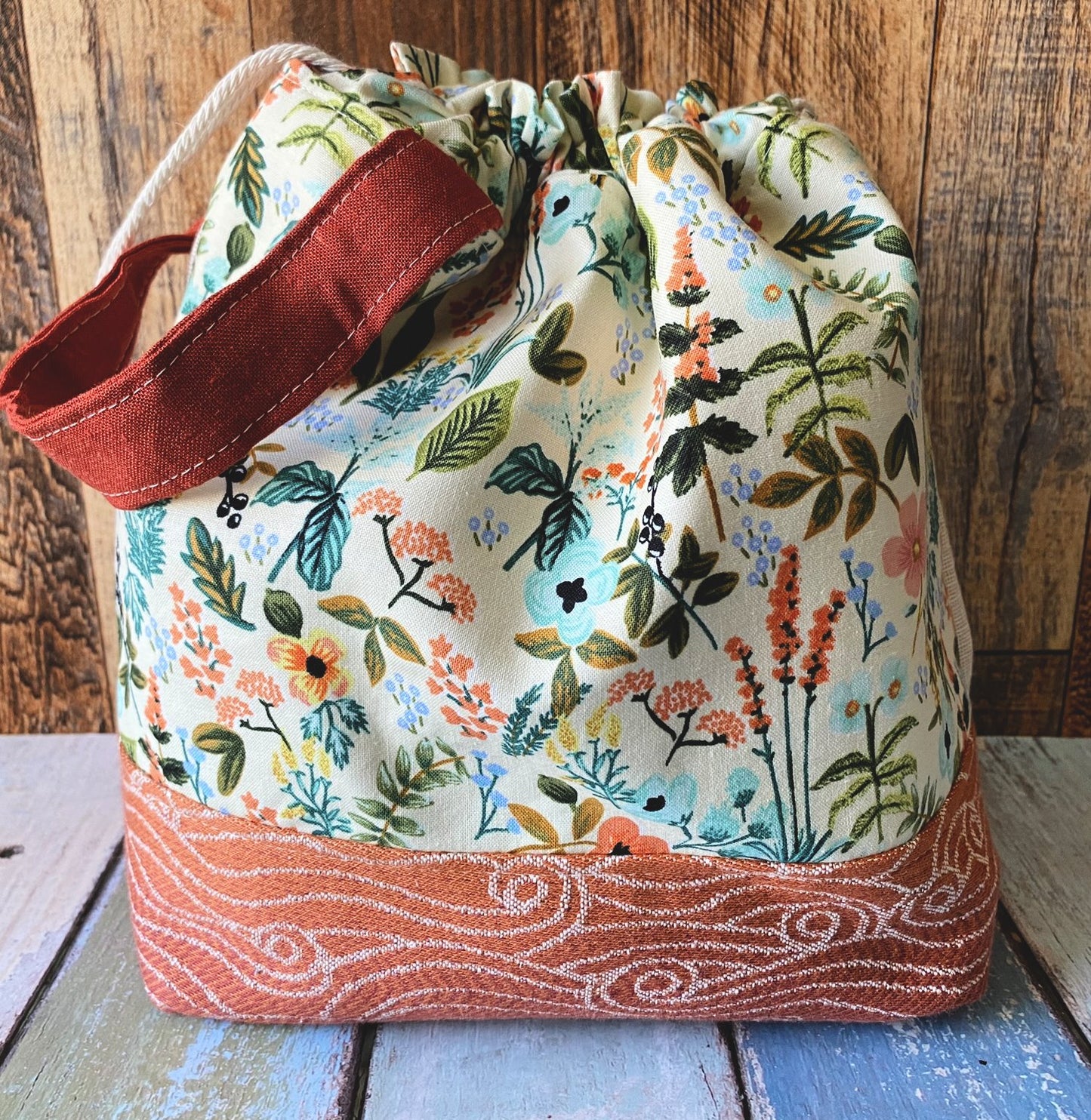 Deer and Floral Medium Project Bag