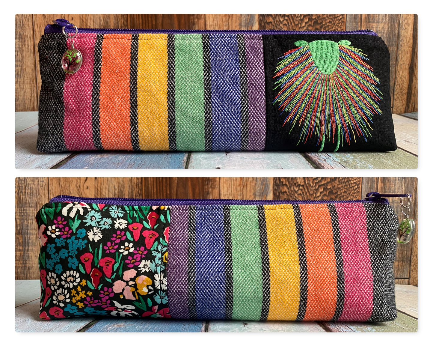Dark Rainbow Long and Lean Zipper Bag