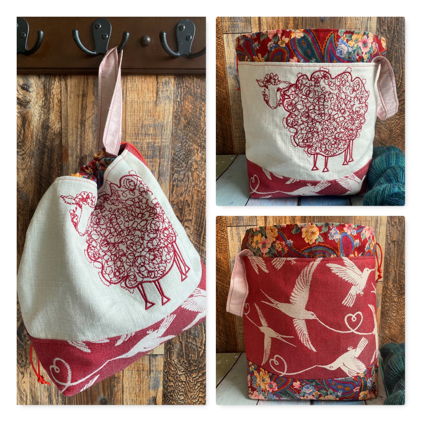 Sheep and Swallows Medium Project Bag