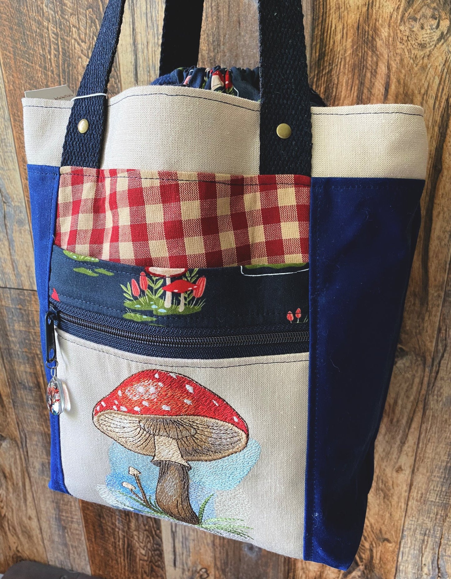 Toadstool Mushroom Medium Waxed Canvas Firefly Project Bag