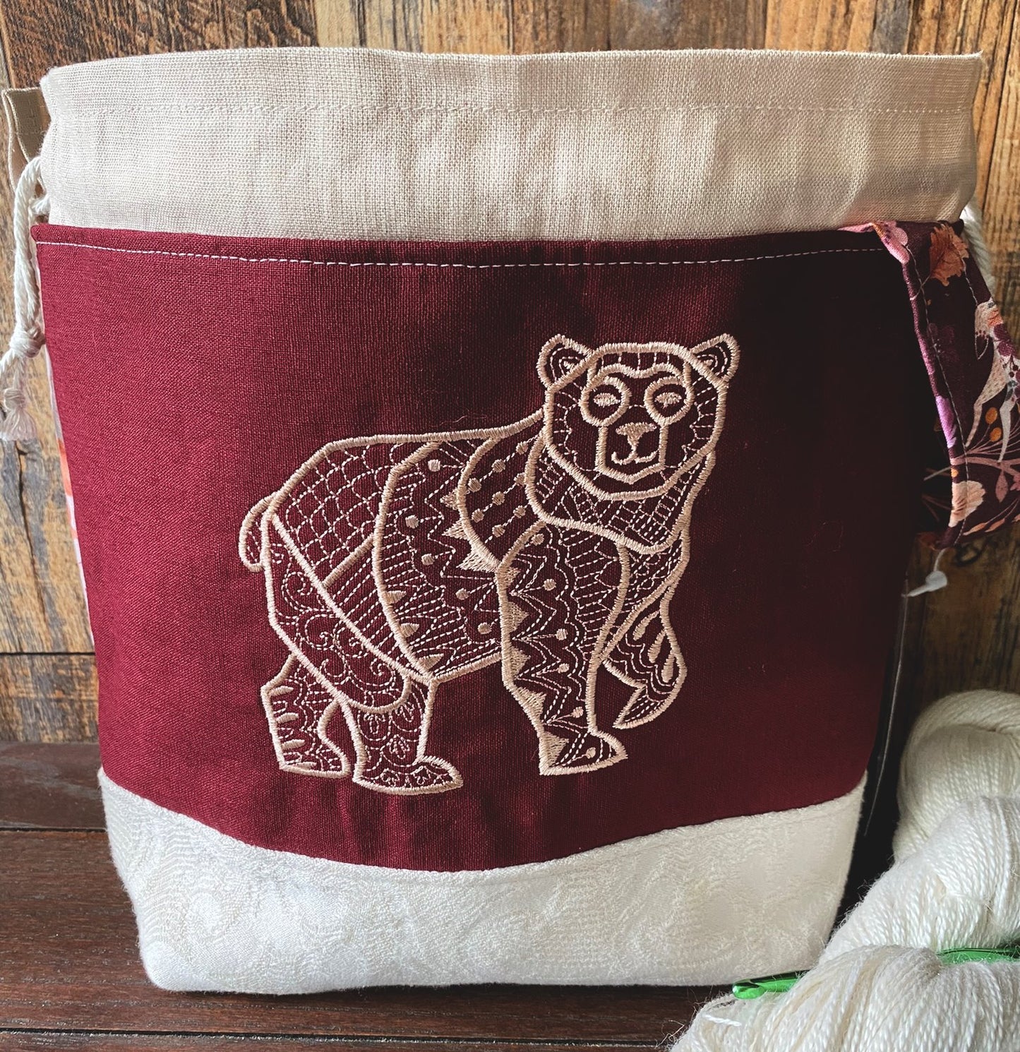 Bear and Woodland Friends Medium Project Bag