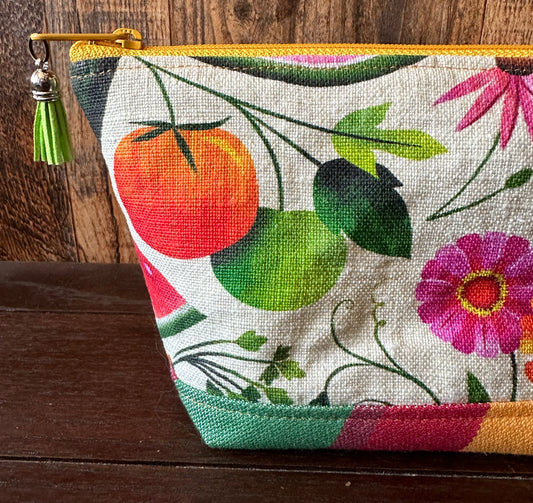 Summer Garden Large Open Wide Spindle Bag