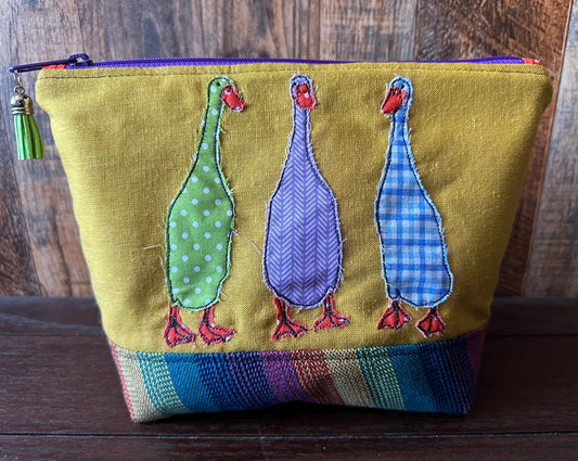 Runner Ducks Padded Project or Cosmetic Bag
