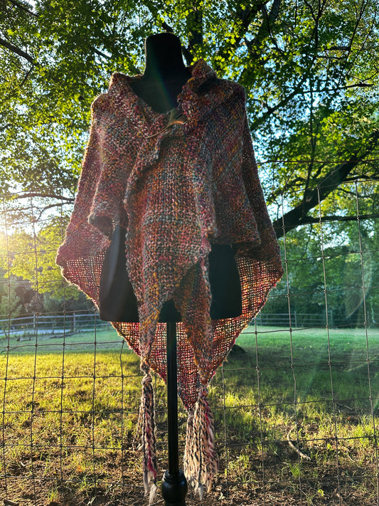 Forget the Explosion. Look at the Colors! ~ Handspun & Handwoven Shawl