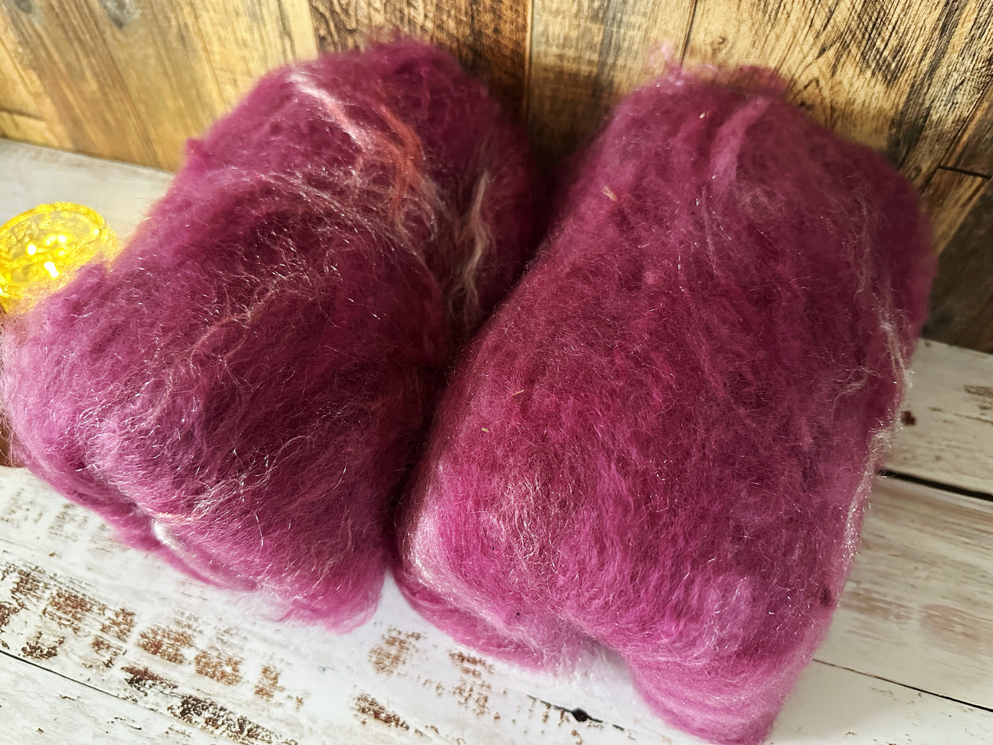 Mohair and Shetland Wool Art Batt for Spinning or Felting