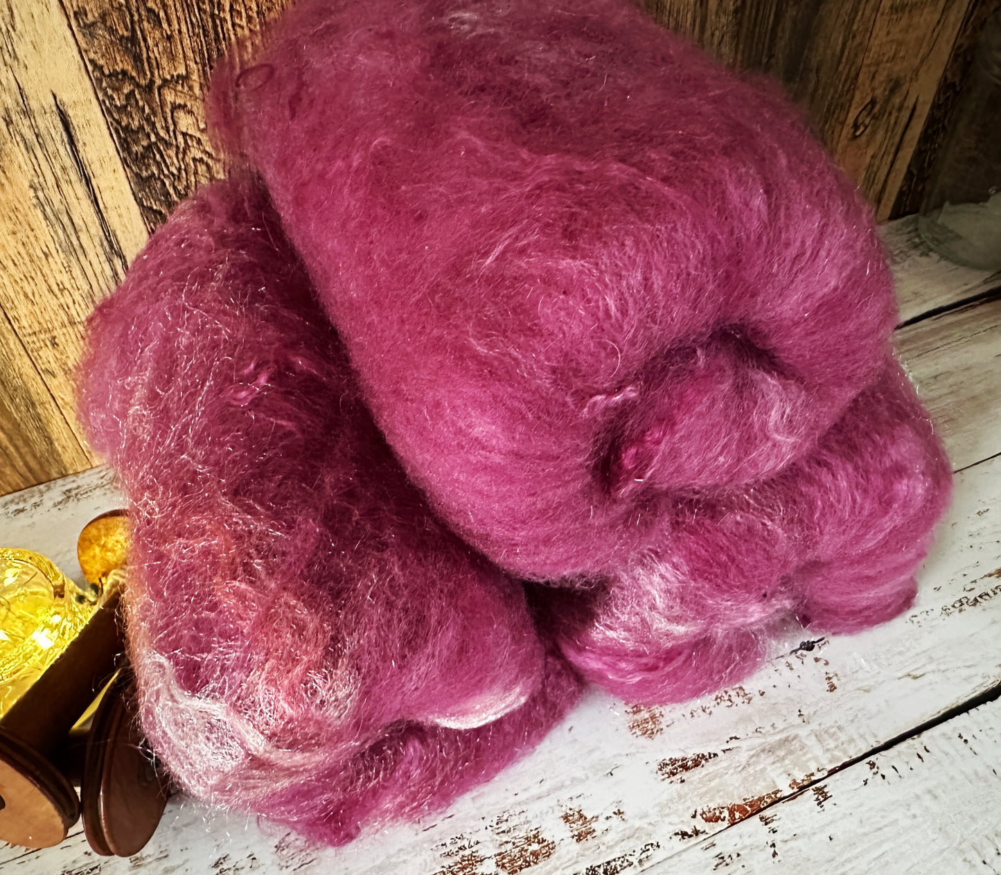 Mohair and Shetland Wool Art Batt for Spinning or Felting