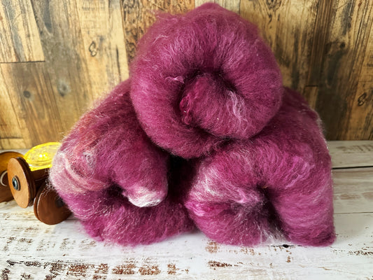 Mohair and Shetland Wool Art Batt for Spinning or Felting