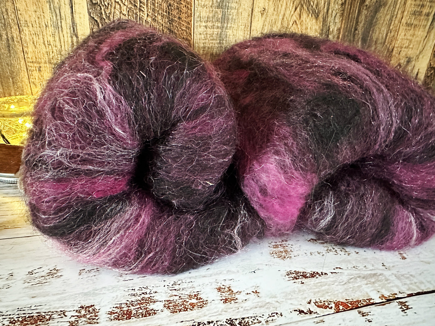 Mohair, Alpaca, Shetland Wool Art Batt for Spinning or Felting