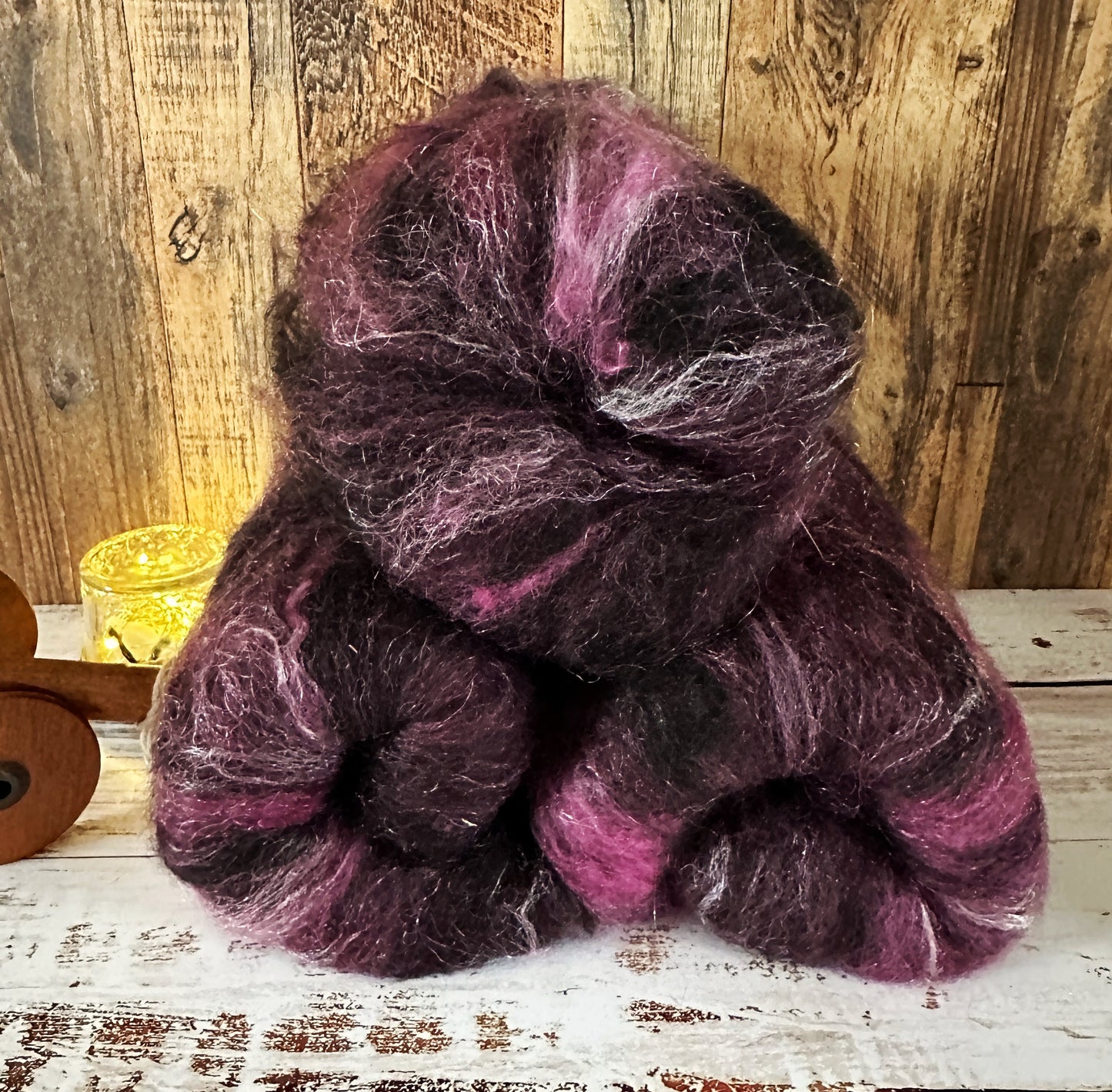 Mohair, Alpaca, Shetland Wool Art Batt for Spinning or Felting