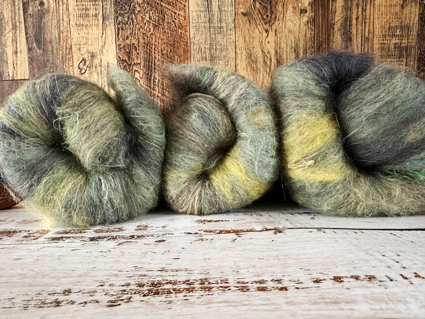 Llama and Flax Art Batt for Spinning or Felting