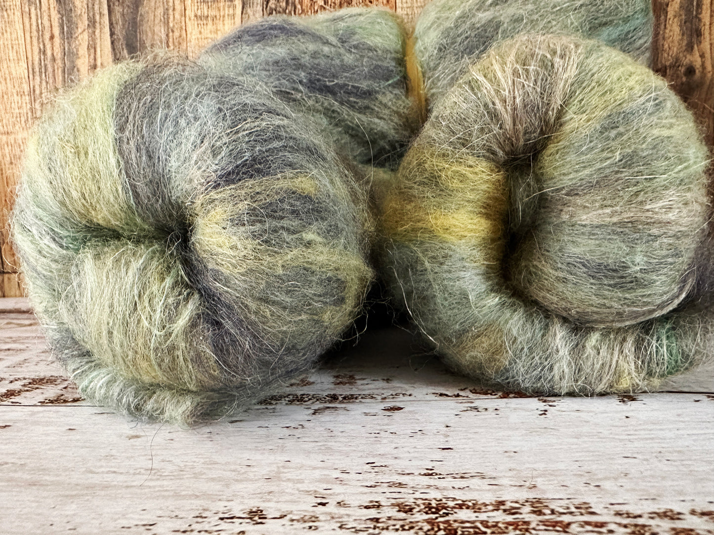 Llama and Flax Art Batt for Spinning or Felting