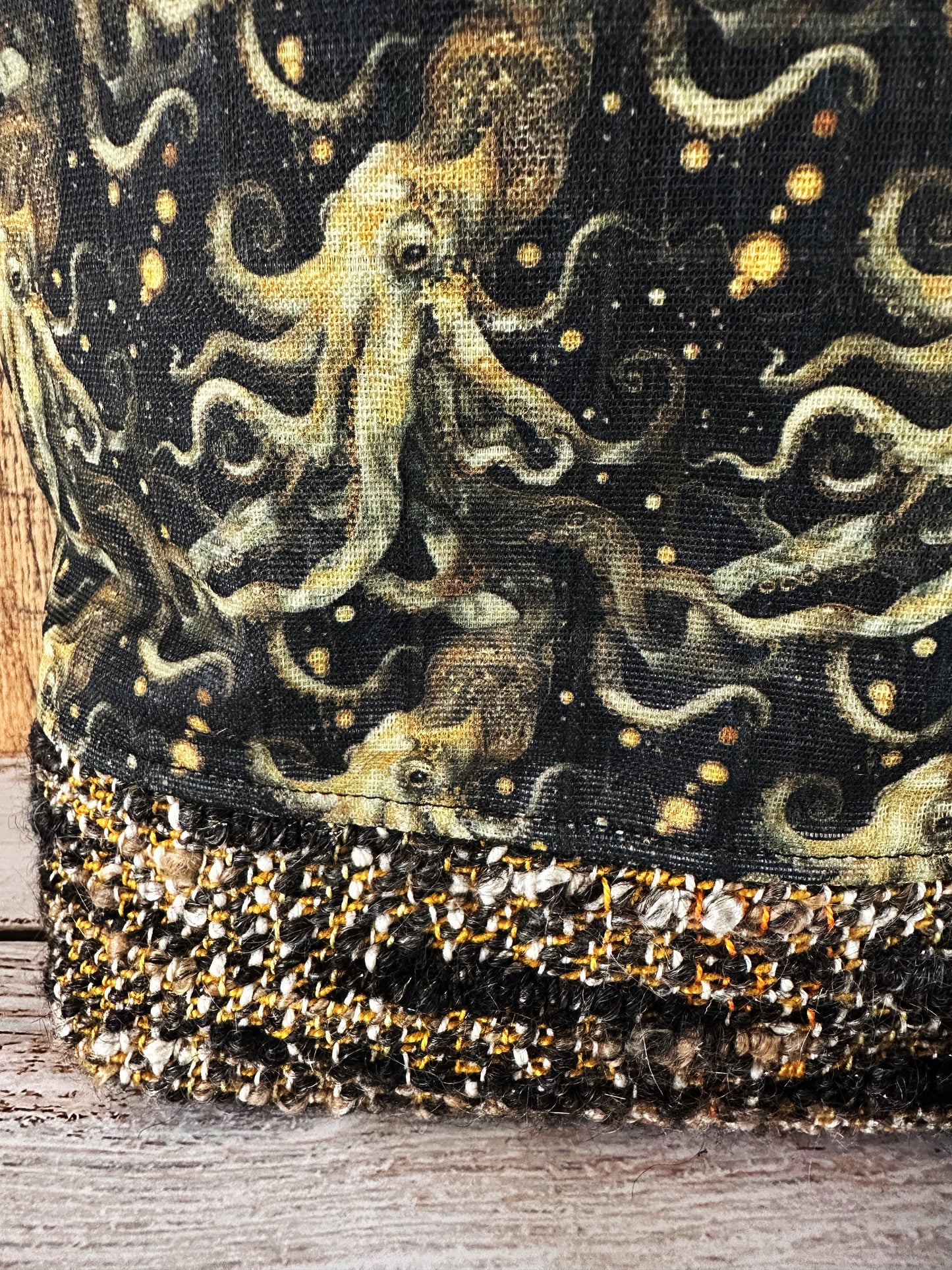 Eldritch Octopus with Handwoven Mohair Medium Project Bag