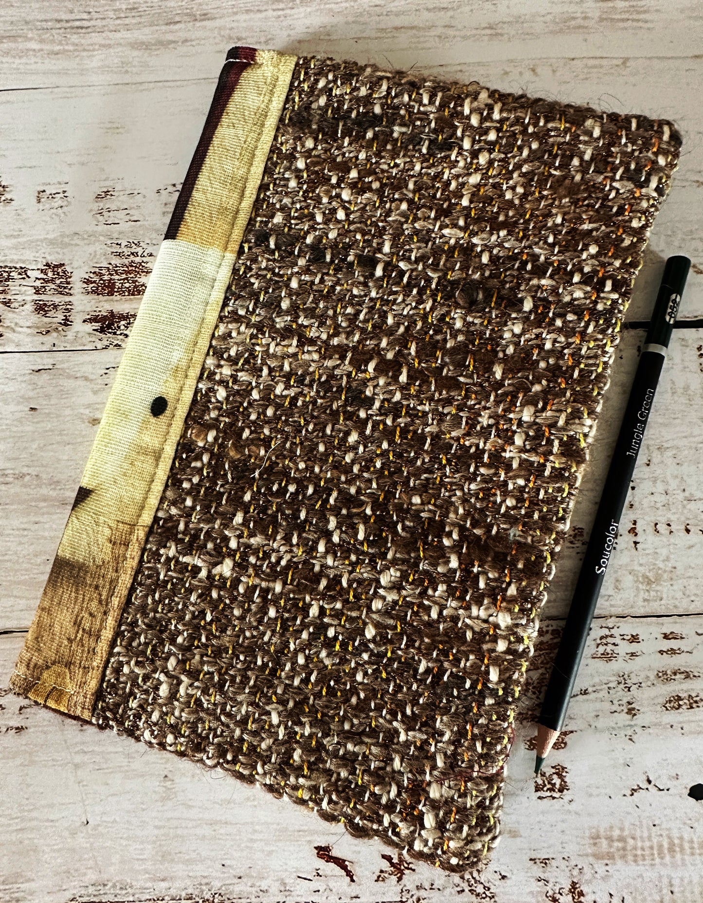 Bunnies and Rabbits with Handwoven Mohair Adjustable A5 Journal Cover