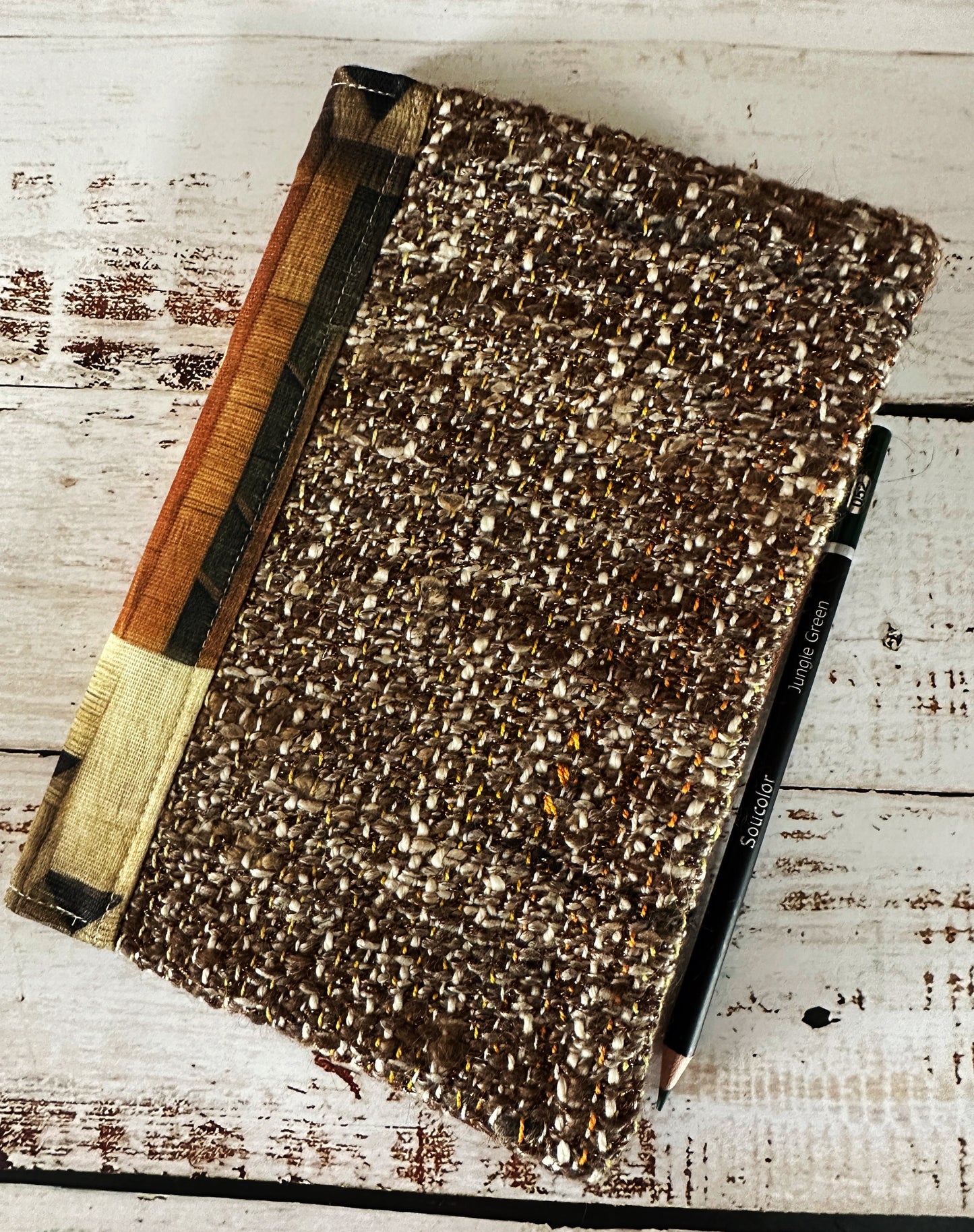 Bears in the Woods with Handwoven Mohair Adjustable A5 Journal Cover