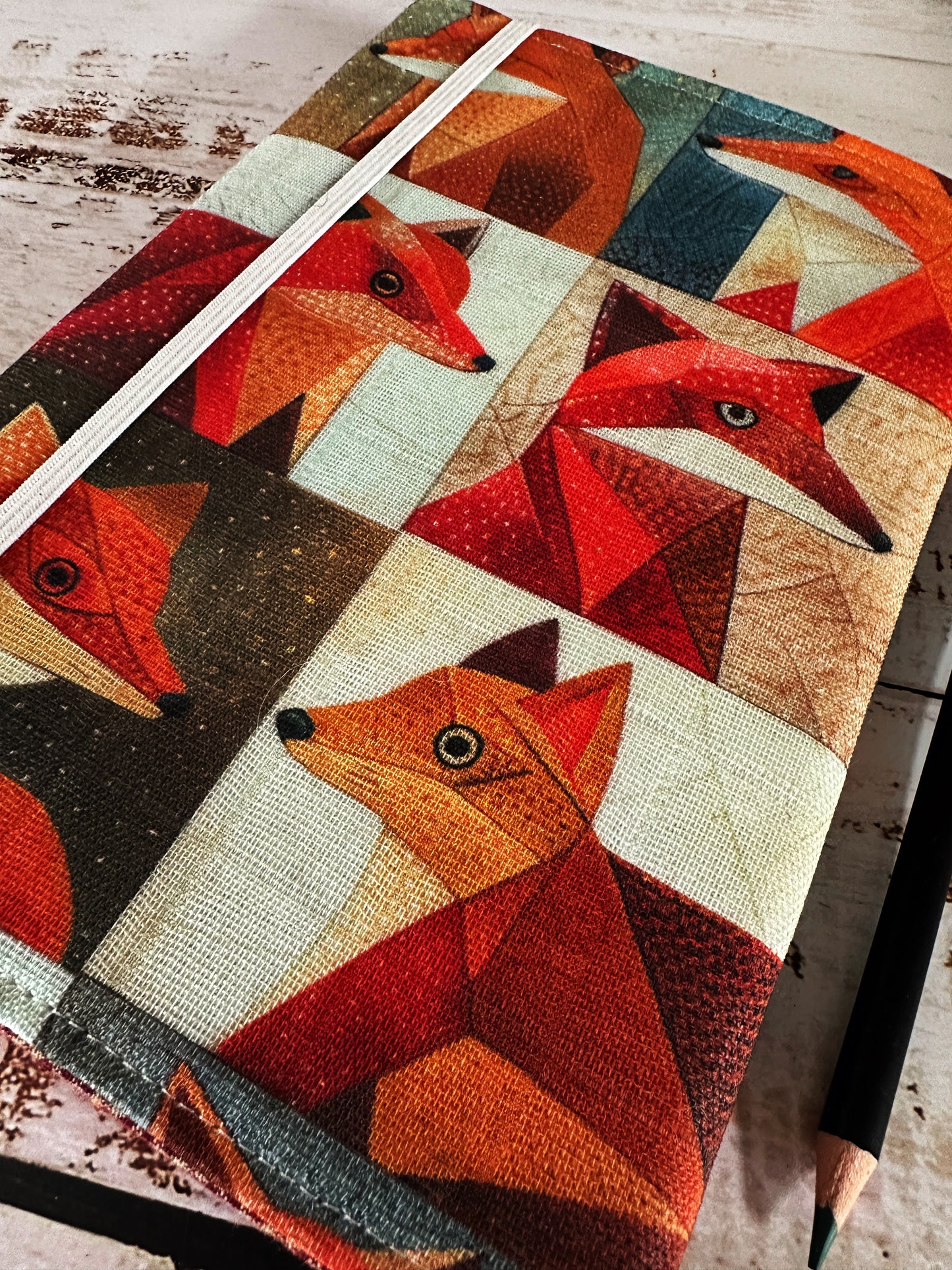 Fantastic Foxes with Handwoven Alpaca Adjustable A5 Journal Cover
