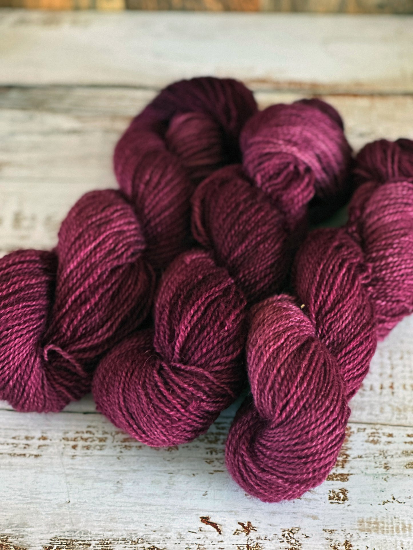 Mohair/Shetland/Southdown Farm Yarn ~ DK Weight, 250 Yards ~ Merlot