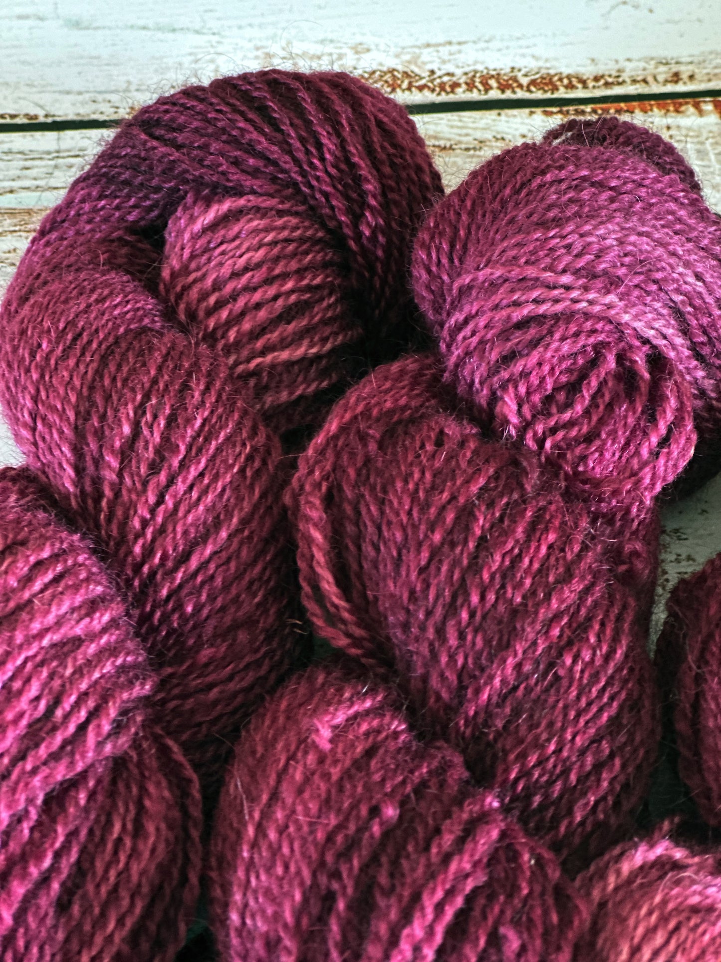 Mohair/Shetland/Southdown Farm Yarn ~ DK Weight, 250 Yards ~ Merlot