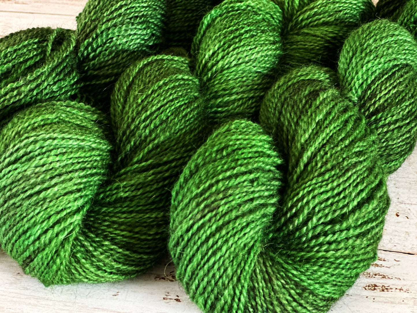 Mohair/Shetland/Southdown Farm Yarn ~ DK Weight, 250 Yards ~ Kelly Green