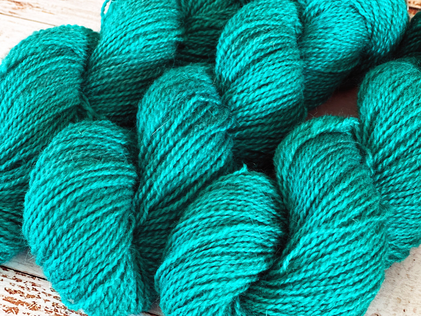 Mohair/Shetland/Southdown Farm Yarn ~ DK Weight, 250 Yards ~ Caribbean Blue