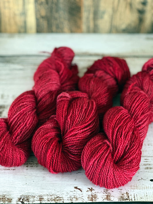 Mohair/Shetland/Southdown Farm Yarn ~ DK Weight, 250 Yards ~ Fire Engine