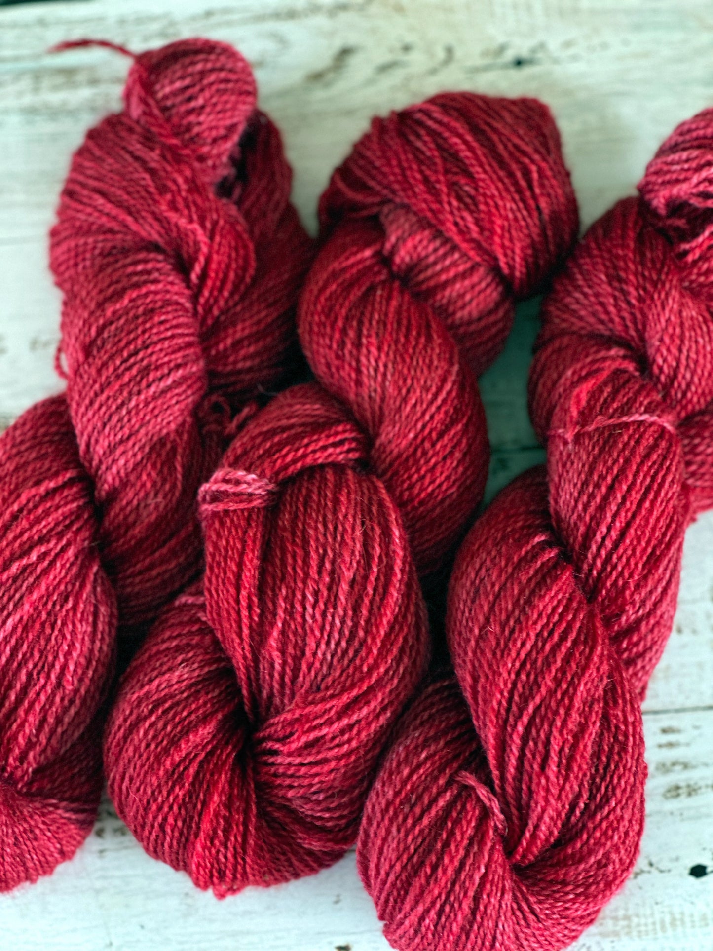 Mohair/Shetland/Southdown Farm Yarn ~ DK Weight, 250 Yards ~ Fire Engine
