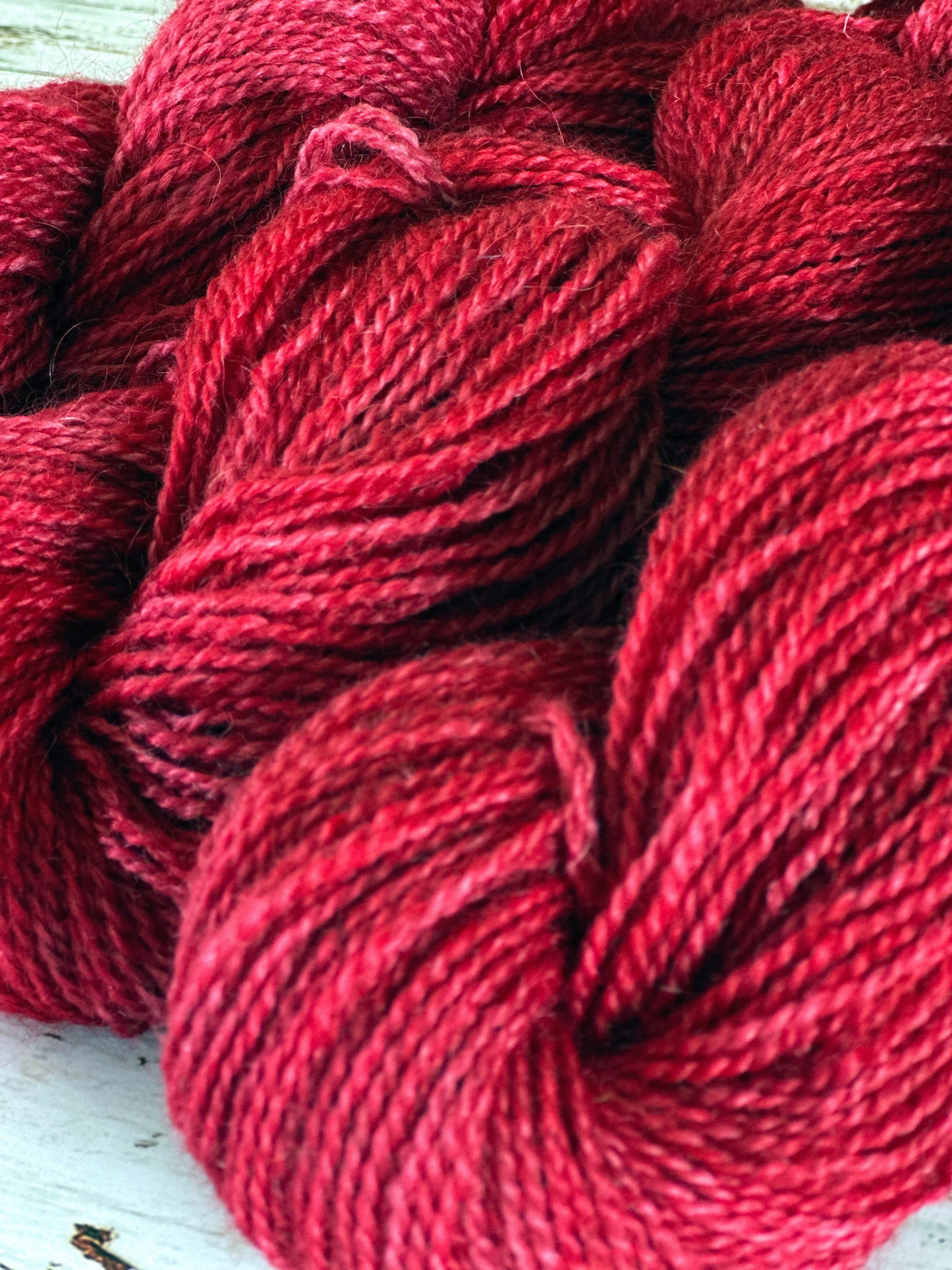 Mohair/Shetland/Southdown Farm Yarn ~ DK Weight, 250 Yards ~ Fire Engine