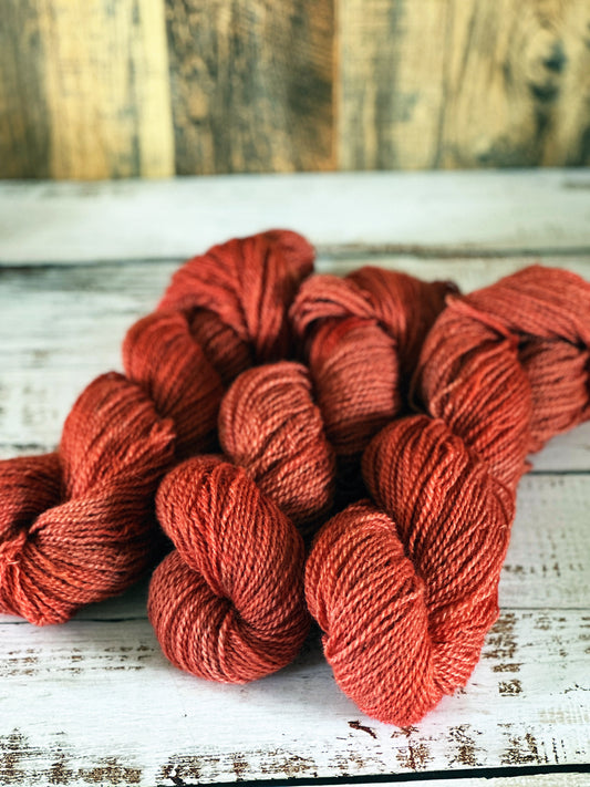 Mohair/Shetland/Southdown Farm Yarn ~ DK Weight, 250 Yards ~ Melon Orange/Pink