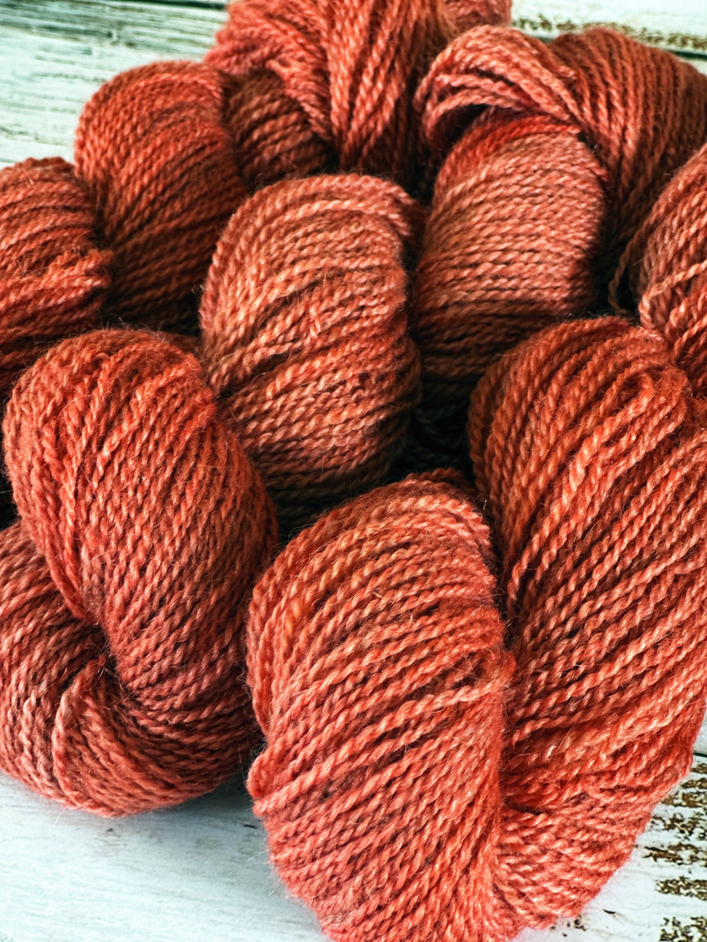 Mohair/Shetland/Southdown Farm Yarn ~ DK Weight, 250 Yards ~ Melon Orange/Pink