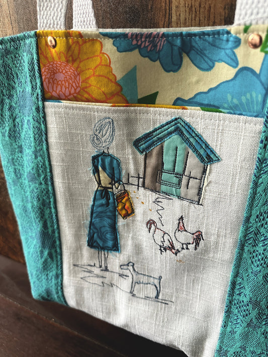 Chicken Lady Tote/Book Bag