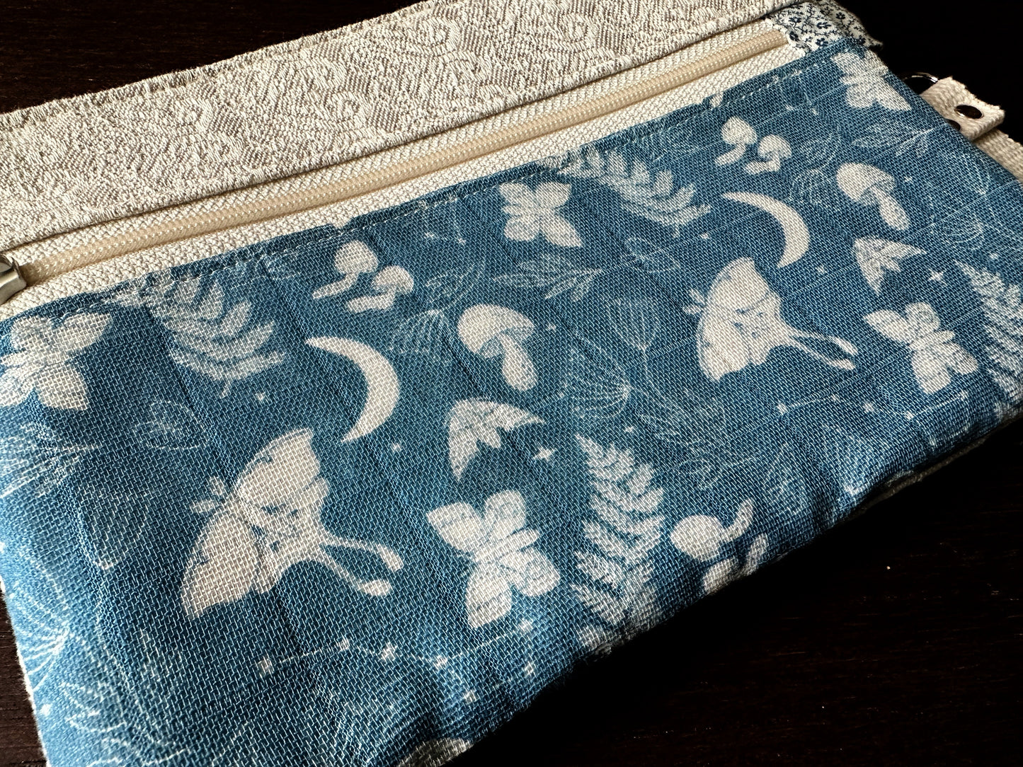 Moonlit Moths Double Zipper Pouch