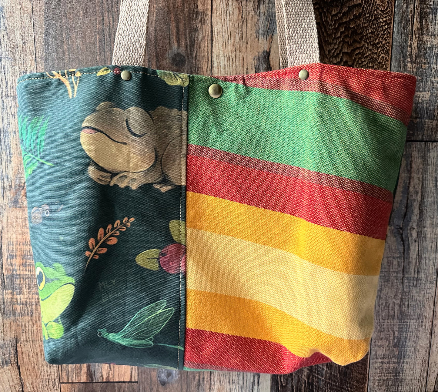 Frog and Toad Tote Bag with Zipper Pocket Divider