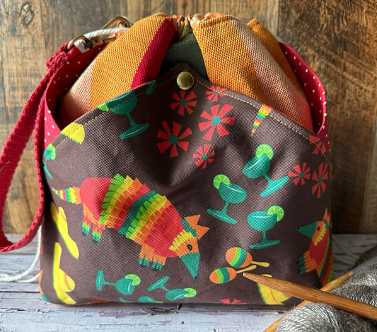 Armadillo Party Plenty O' Pockets Large Drawstring Pouch