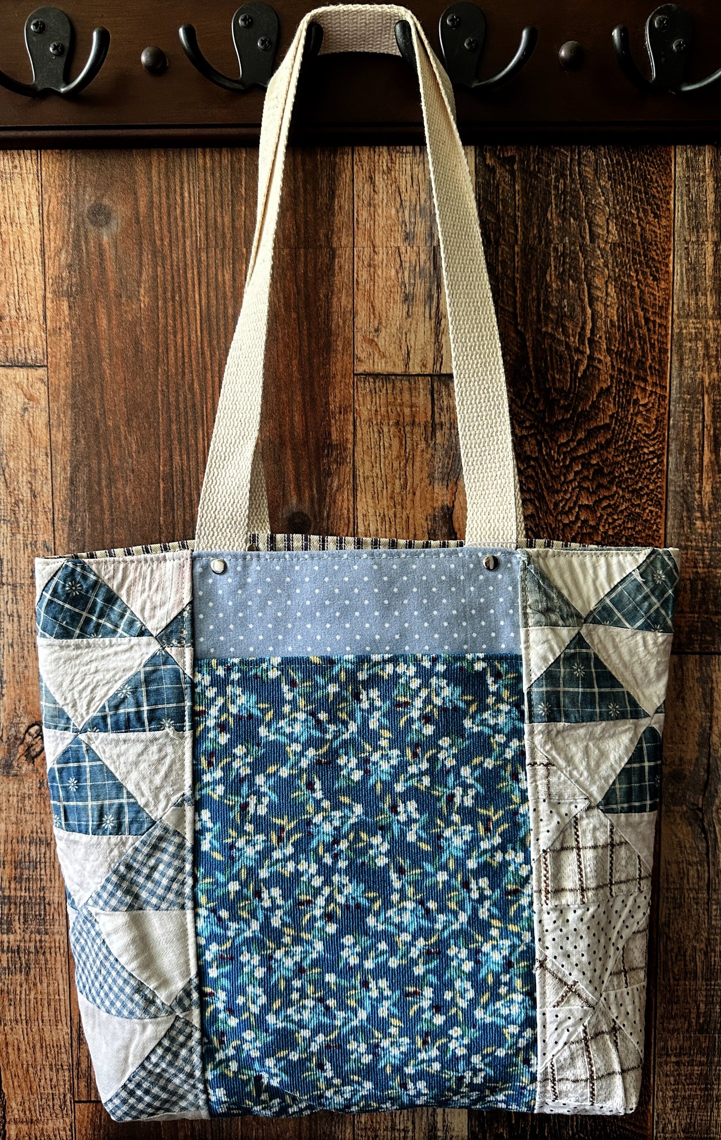 Repurposed Heritage Quilt Tote/Book Bag