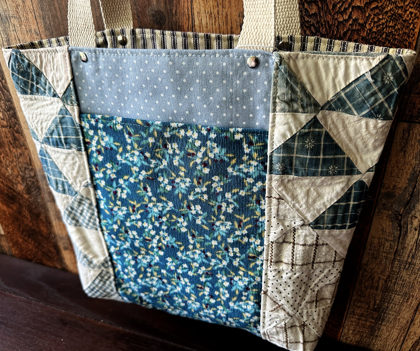 Repurposed Heritage Quilt Tote/Book Bag